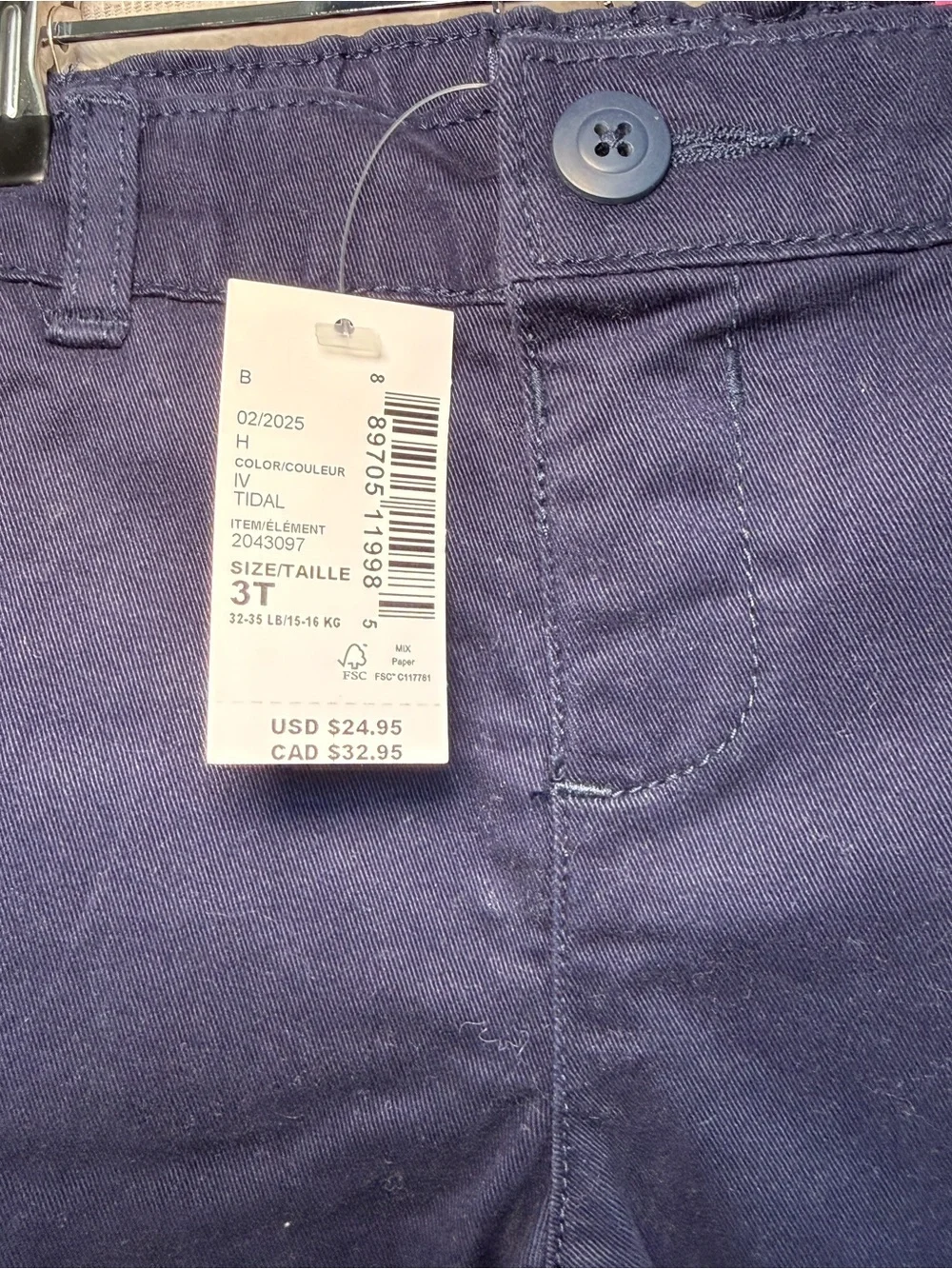 The Children's Place - Toddler Girls Navy Stretch Skinny Chino Pants 2- Pack